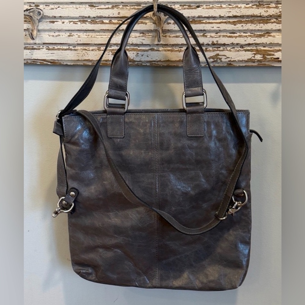 Garnet Hill Convertible 3-Way Leather Handbag (Shoulder, Tote & Clutch)